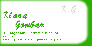 klara gombar business card